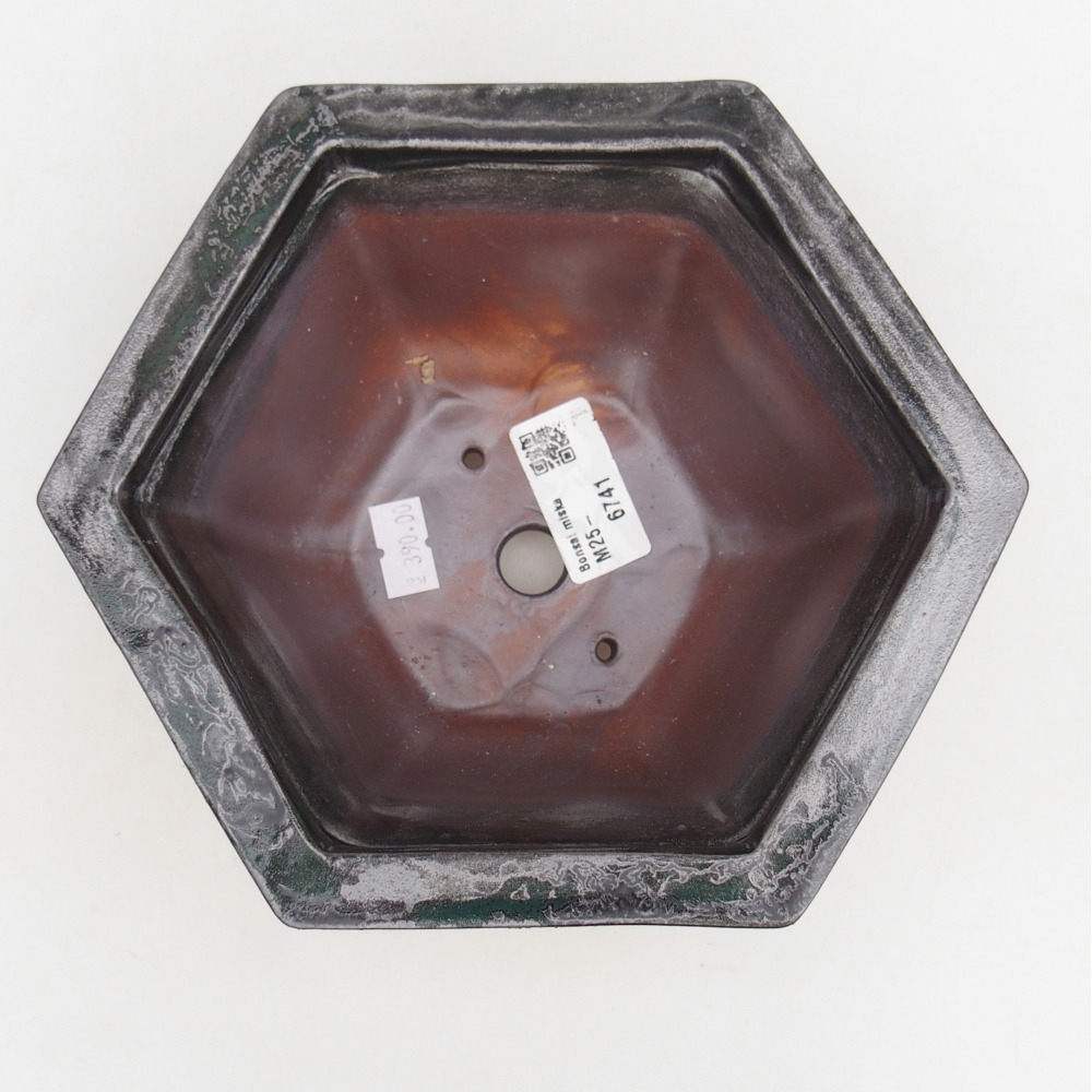 Keramická miska na bonsaje 18,5 x 16,5 x 9 cm, čierna