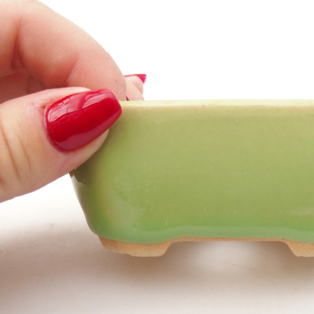 Keramická miska na bonsaje 8,5 x 7 x 3,5 cm, zelená