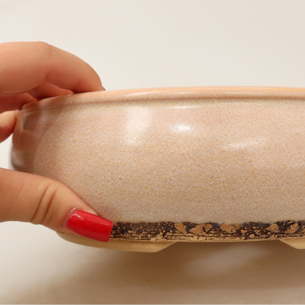 Keramická miska na bonsaje 23 x 23 x 7 cm, farba béžová