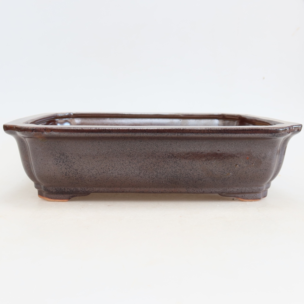 Keramická miska na bonsaje 27,5 x 21,5 x 7 cm, farba vínová