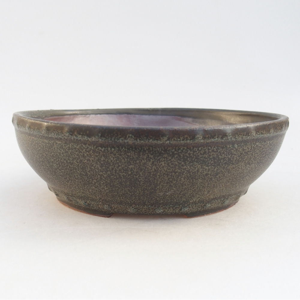 Keramická miska na bonsaje 18 x 18 x 5,5 cm, sivá