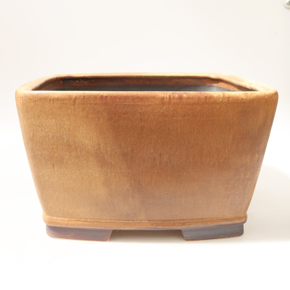 Keramická miska na bonsaje 26,5 x 26,5 x 15,5 cm, farba hnedá