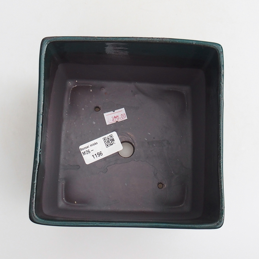 Keramická miska na bonsaje 15 x 15 x 10,5 cm, zelená
