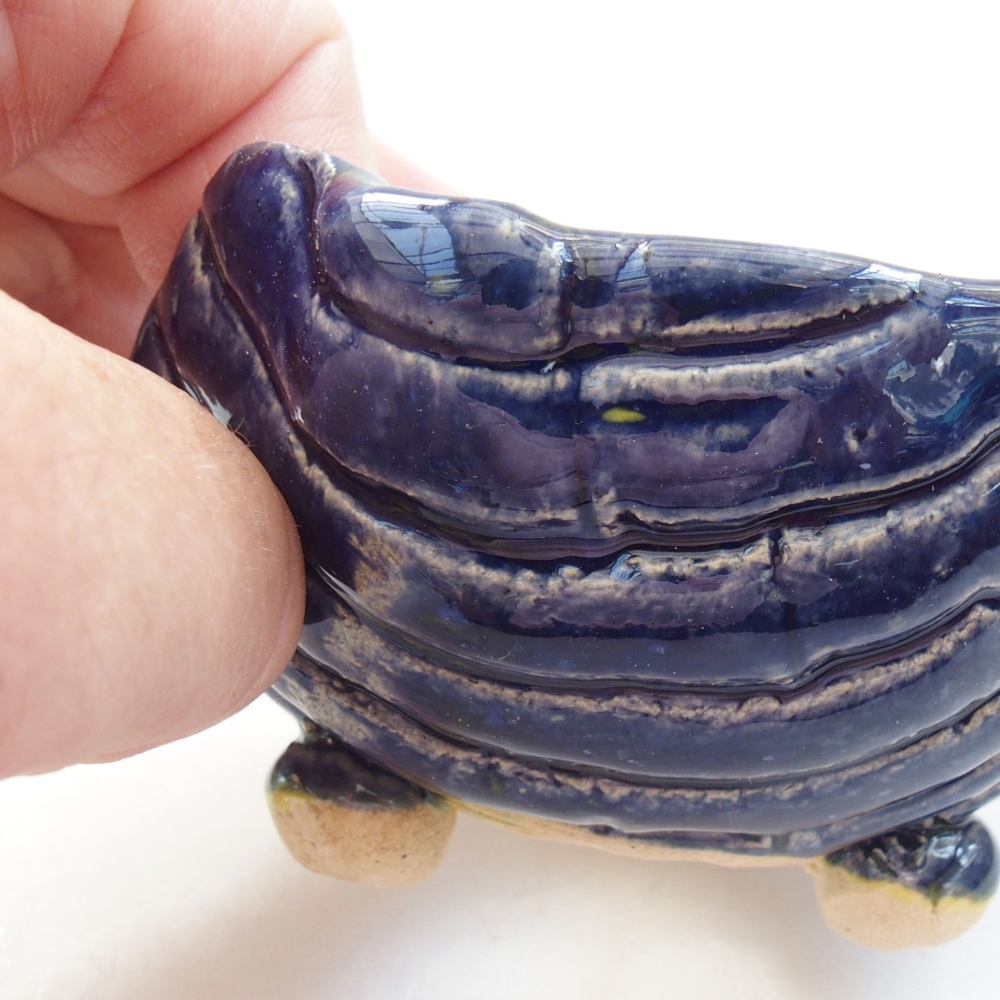 Keramická Škrupina 7,5 x 7 x 5 cm , farba modrá