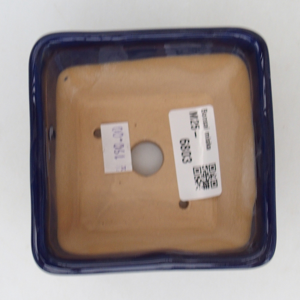 Keramická miska na bonsaje 8,5 x 8,5 x 6 cm, farba modrá