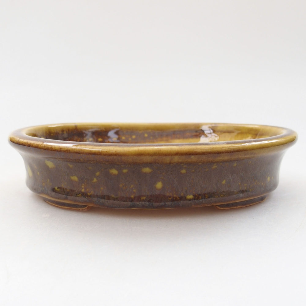Keramická bonsai miska 13 x 11 x 3 cm, farba žltá