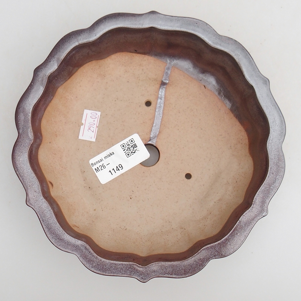 Keramická miska na bonsaje 18 x 18 x 4,5 cm, hnedá