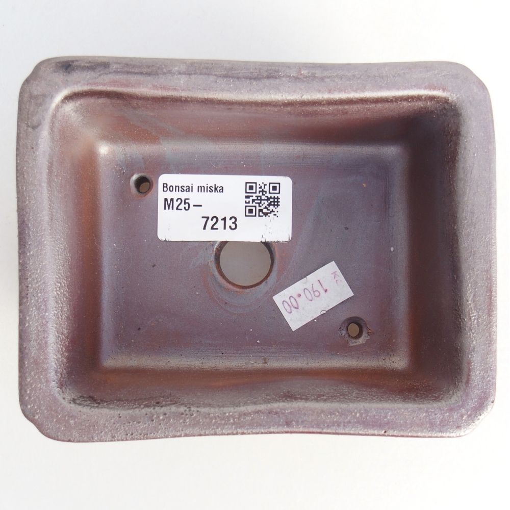 Keramická bonsajová miska 12 x 9,5 x 5 cm, farba kovu