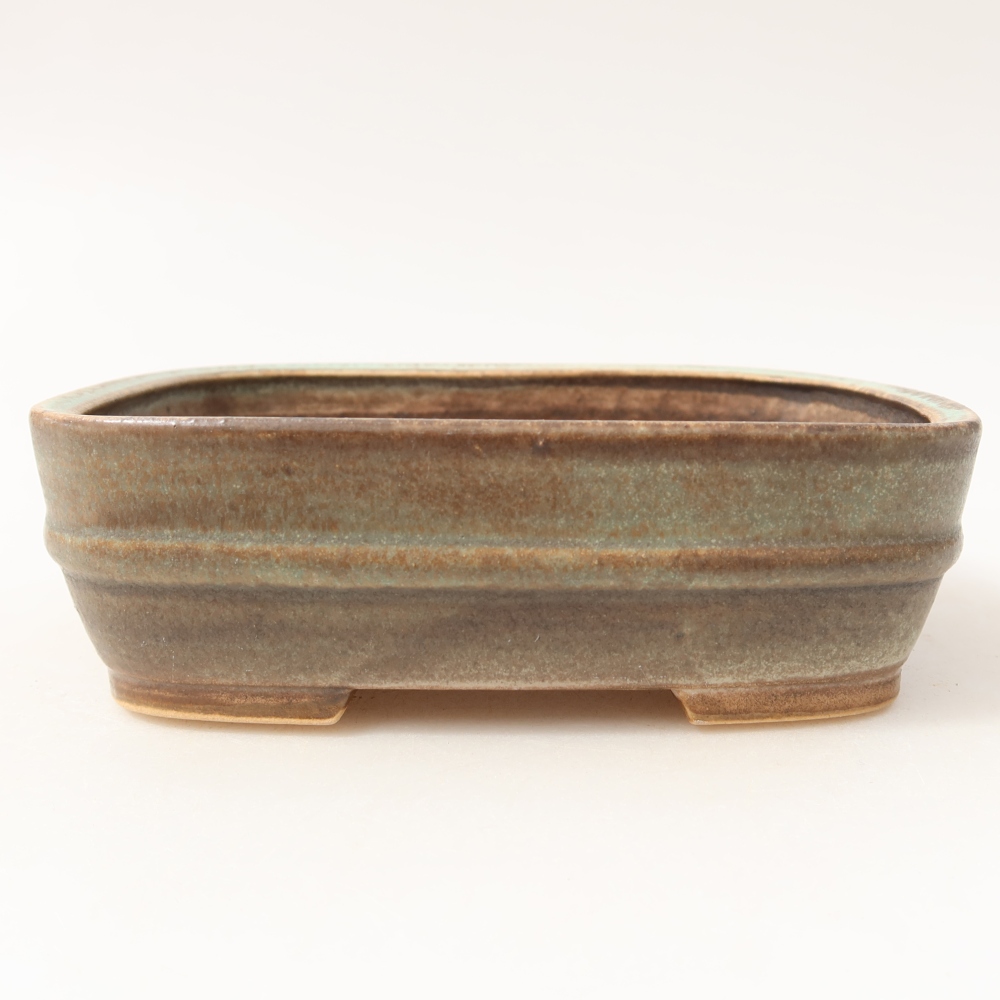 Keramická miska na bonsai 14,5 x 11,5 x 4,5 cm, farba zelená
