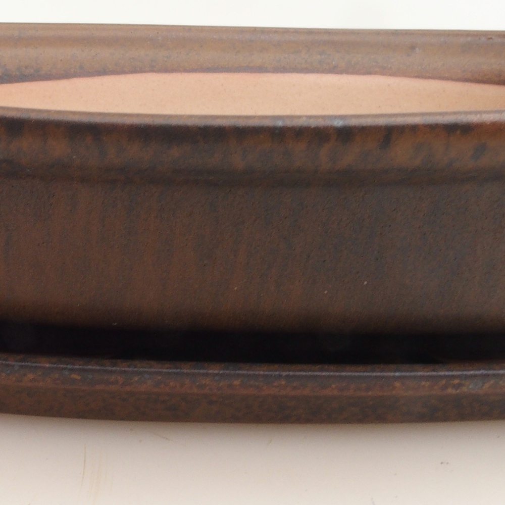 Bonsai miska + podmiska H25 - 23 x 17 x 5,5 cm. - hnedá