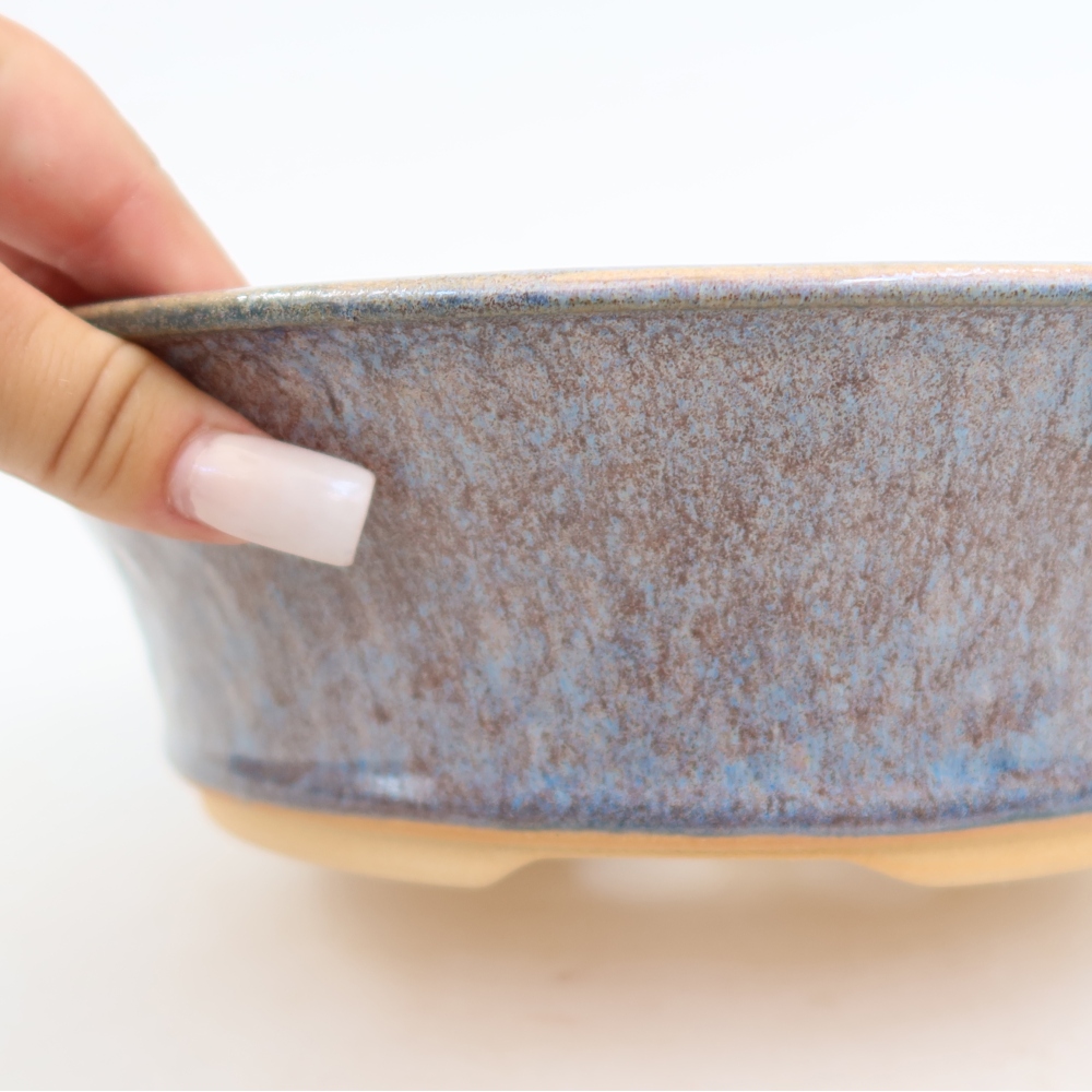 Keramická miska na bonsaje 24,5 x 24,5 x 7 cm, farba modrá