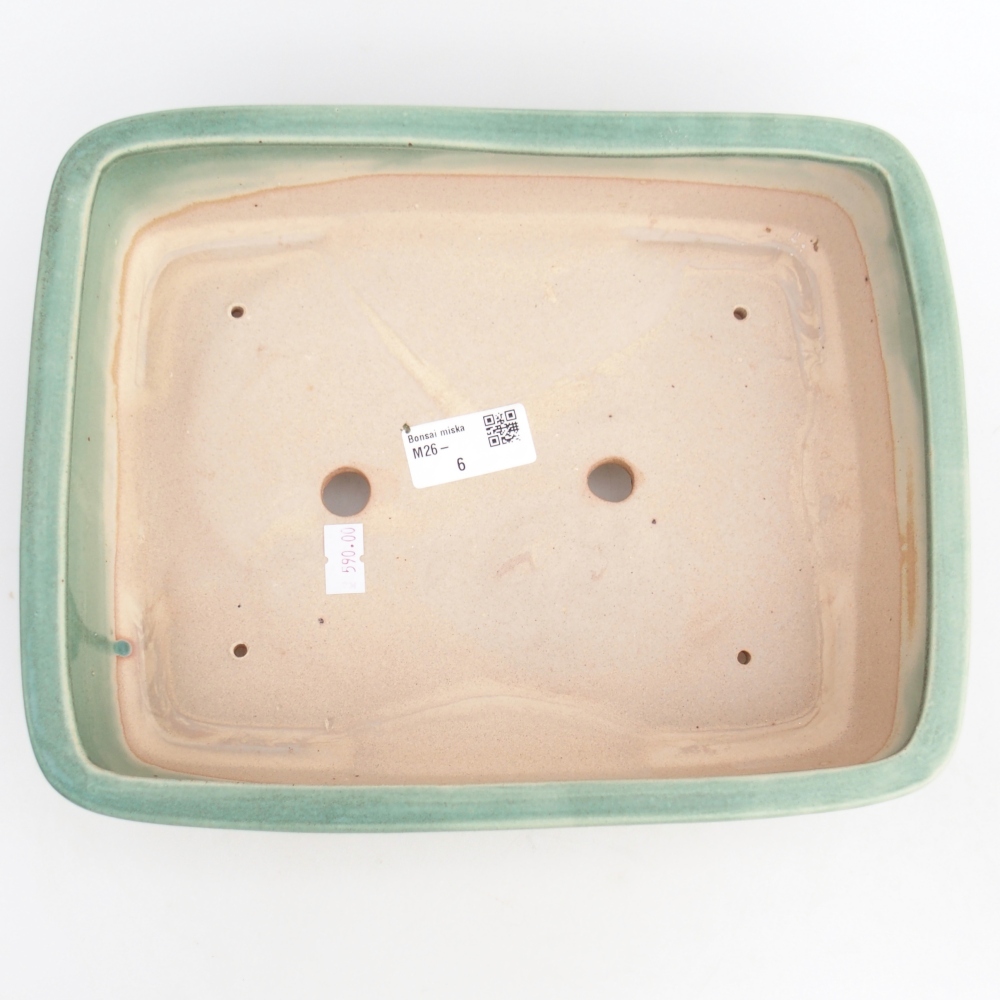 Keramická miska na bonsaje 26,5 x 20,5 x 7 cm, zelená
