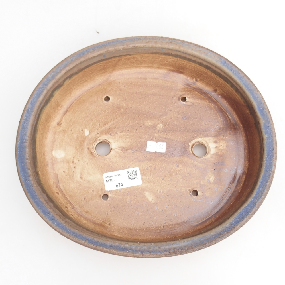 Keramická bonsajová miska 25 x 20 x 7,5 cm, zelená