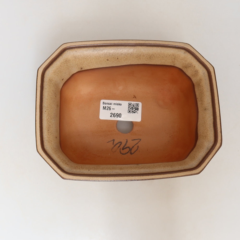 Keramická miska  15 x 12 x 7 cm, farba béžová