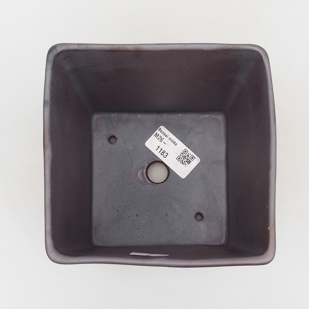 Keramická miska na bonsaje 13 x 13 x 13 cm, farba kovu