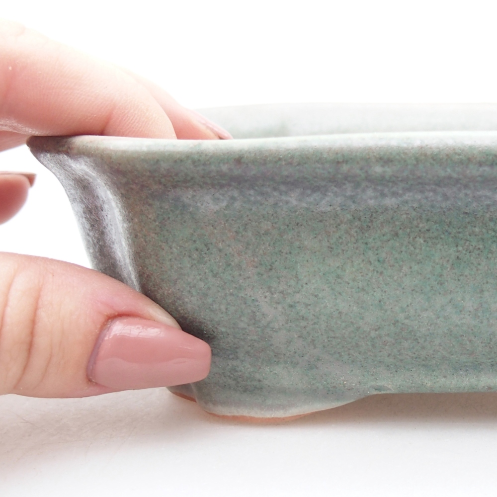 Keramická miska na bonsaje 15,5 x 12 x 4,5 cm, zelená