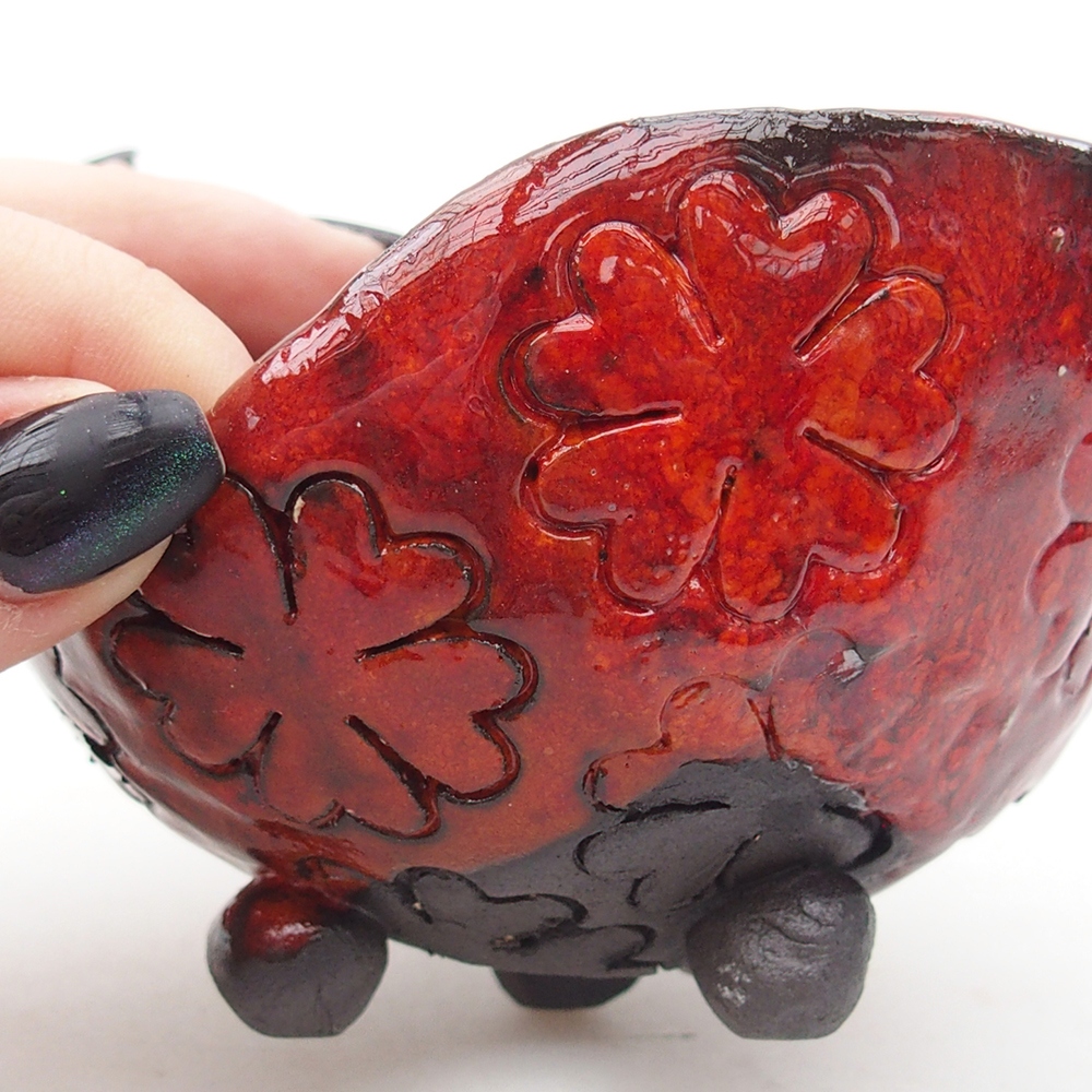 Keramická mušľa 10 x 9,5 x 7 cm , farba červená