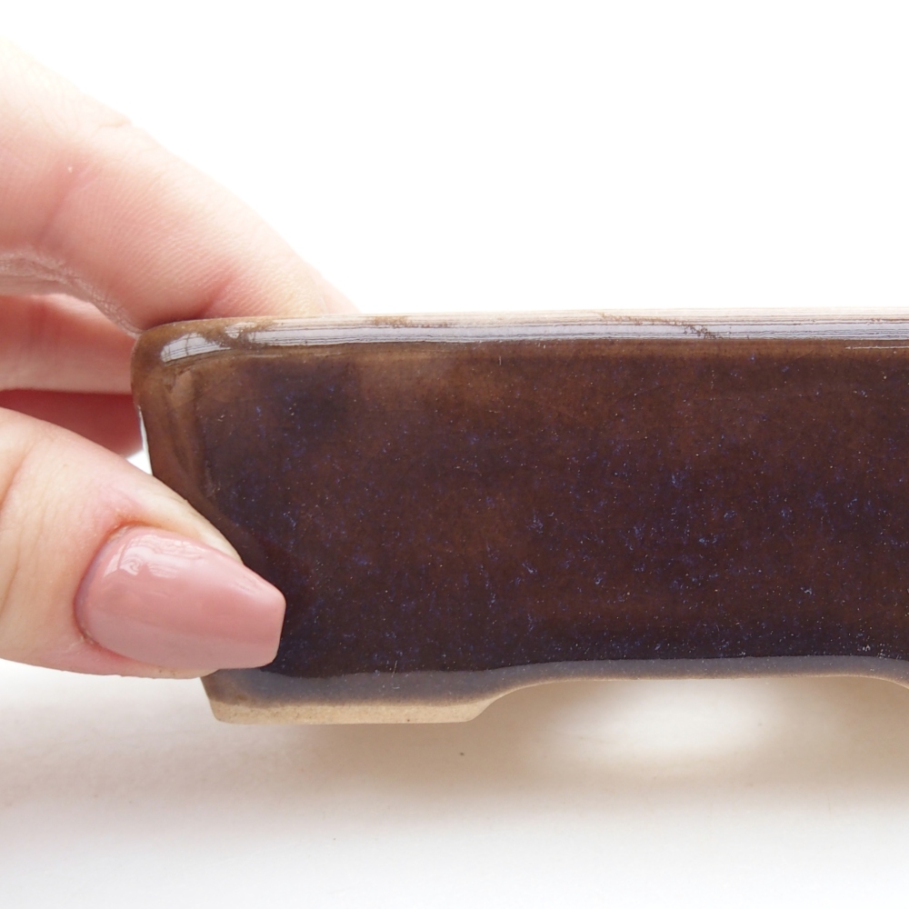 Keramická miska na bonsaje 10 x 7 x 3,5 cm, hnedá