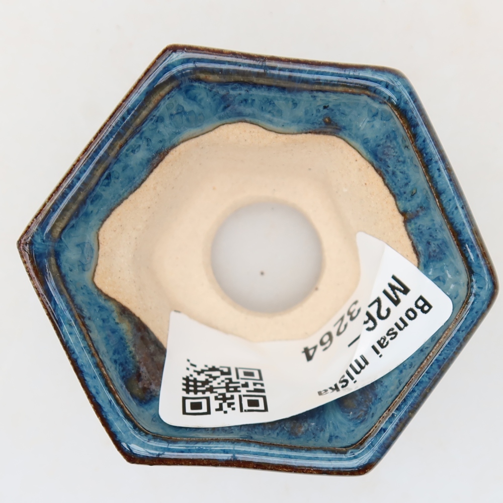 Keramická miska na bonsai 5,5 x 5 x 3 cm, farba modrá
