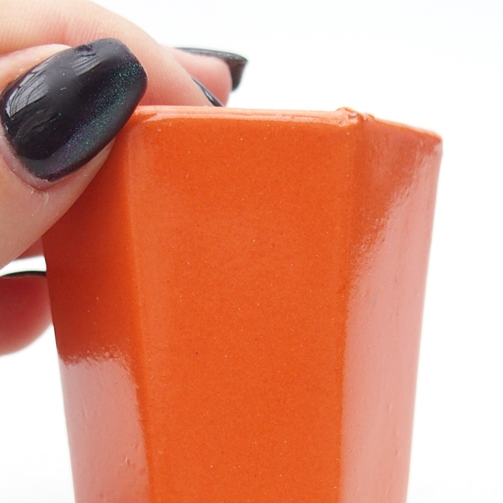 Mini bonsajová miska 5 x 4,5 x 6,5 cm, oranžová