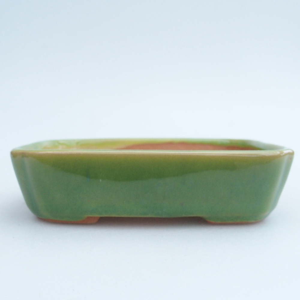 Keramická miska na bonsaje 12 x 9 x 3 cm, zelená