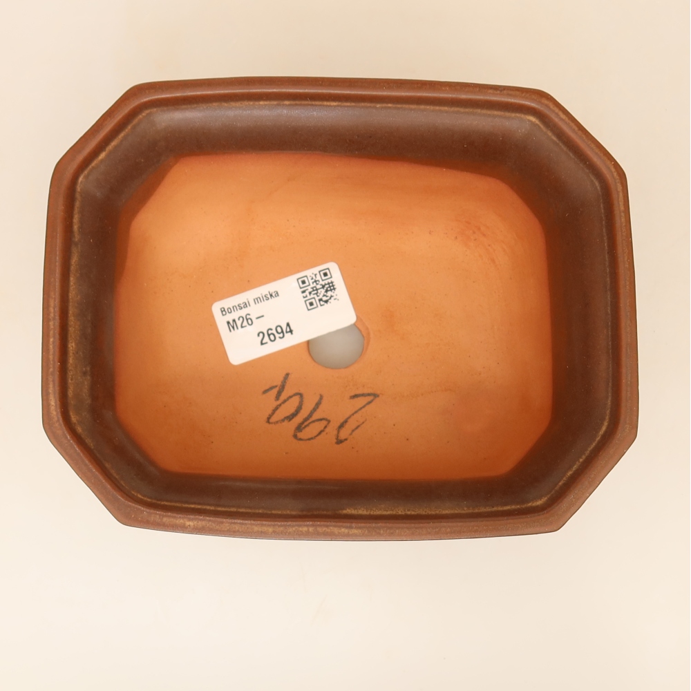 Keramická miska  15 x 12 x 7 cm, farba hnedá