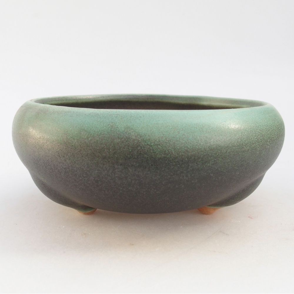 Keramická miska na bonsaje 14,5 x 14,5 x 7 cm, zelená