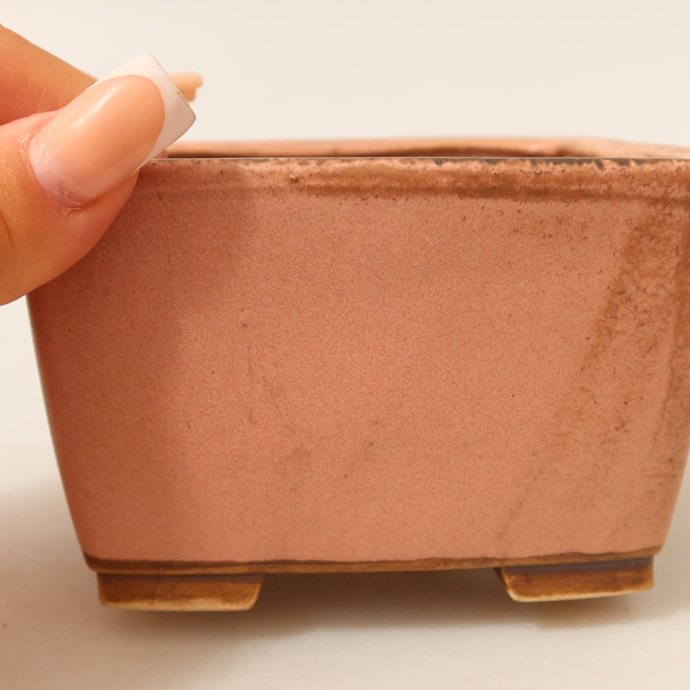 Keramická miska na bonsai 10,5 x 10,5 x 7 cm, farba ružová