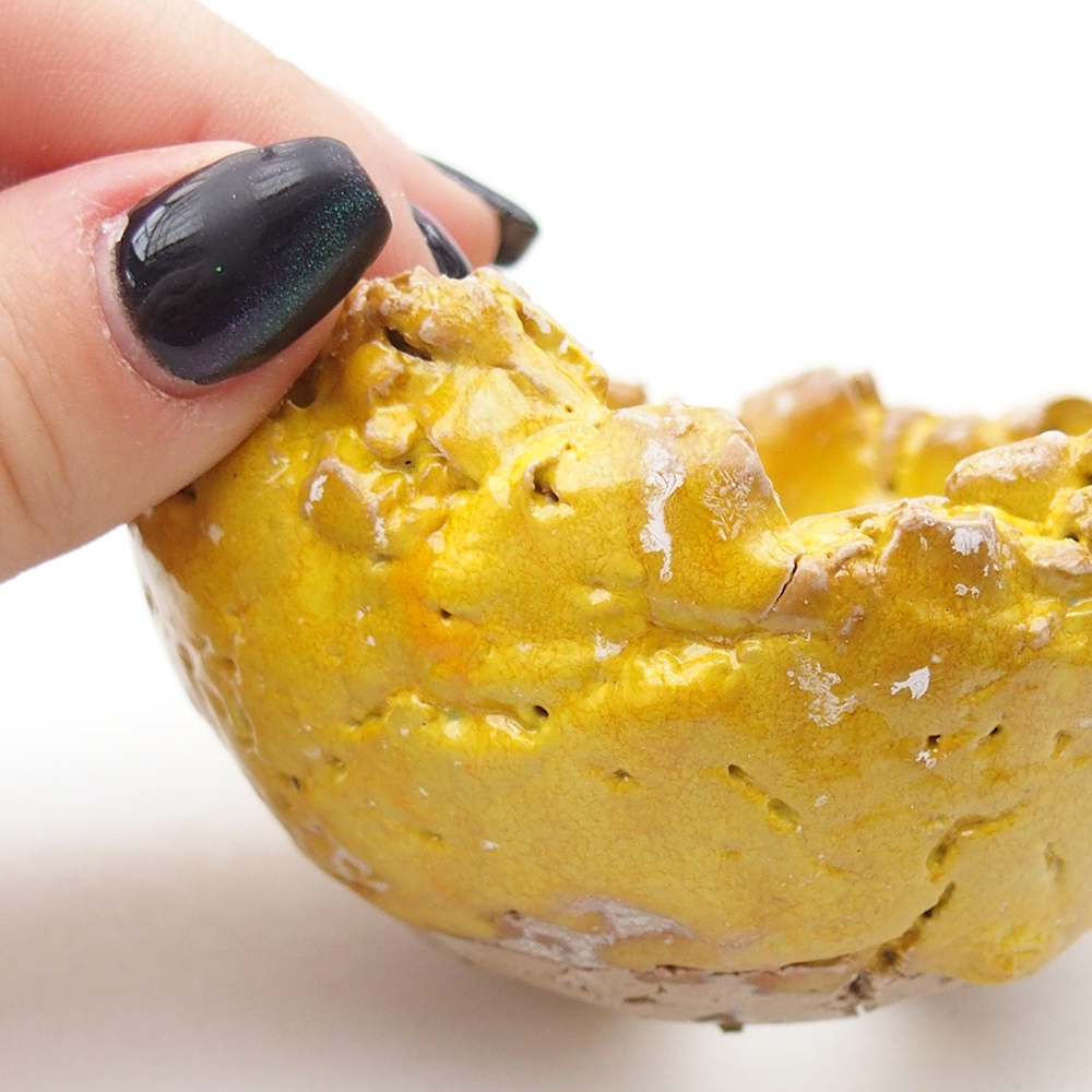 Keramická mušľa 9 x 8,5 x 5,5 cm, žltá farba