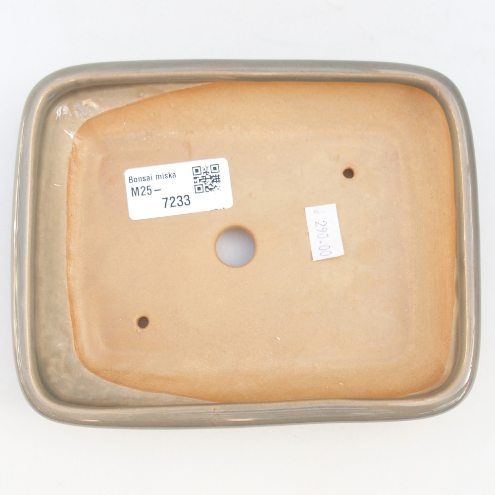 Keramická miska na bonsaje 16,5 x 13,5 x 3,5 cm, sivá