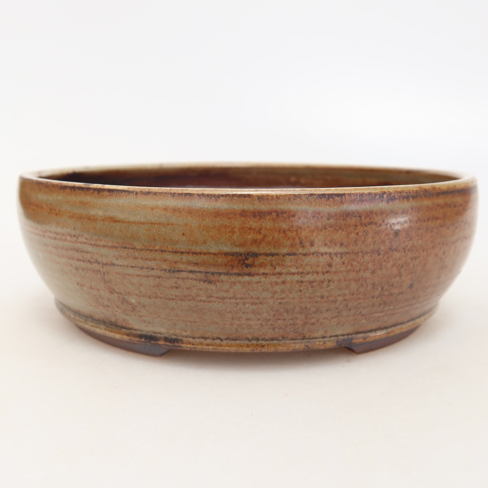 Keramická miska na bonsaje 17 x 17 x 5,5 cm, farba hnedá