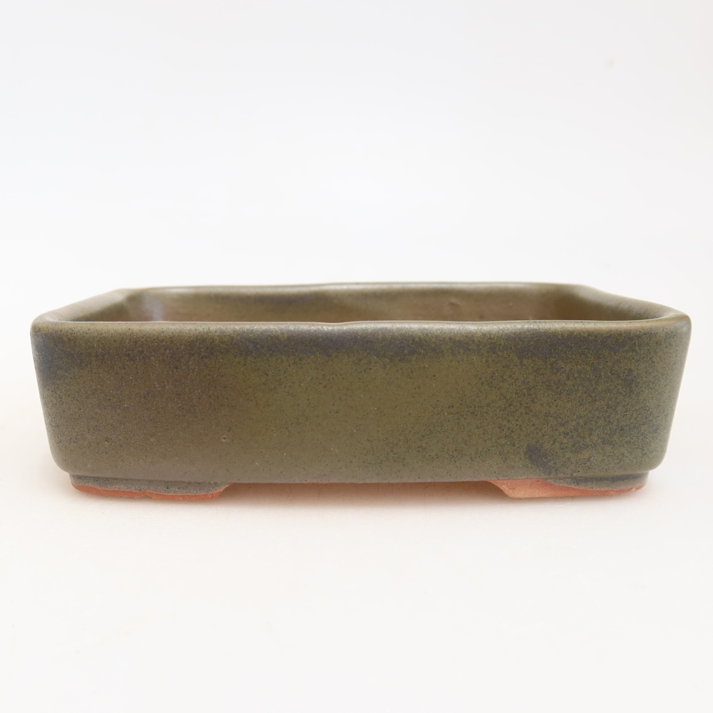 Keramická miska na bonsaje 13 x 9,5 x 3,5 cm, farba zelená