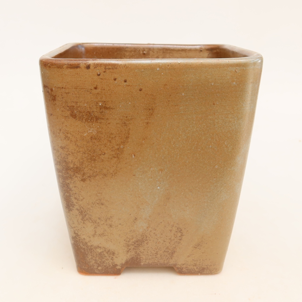 Keramická miska na bonsaje 14 x 14 x 15 cm, hnedá