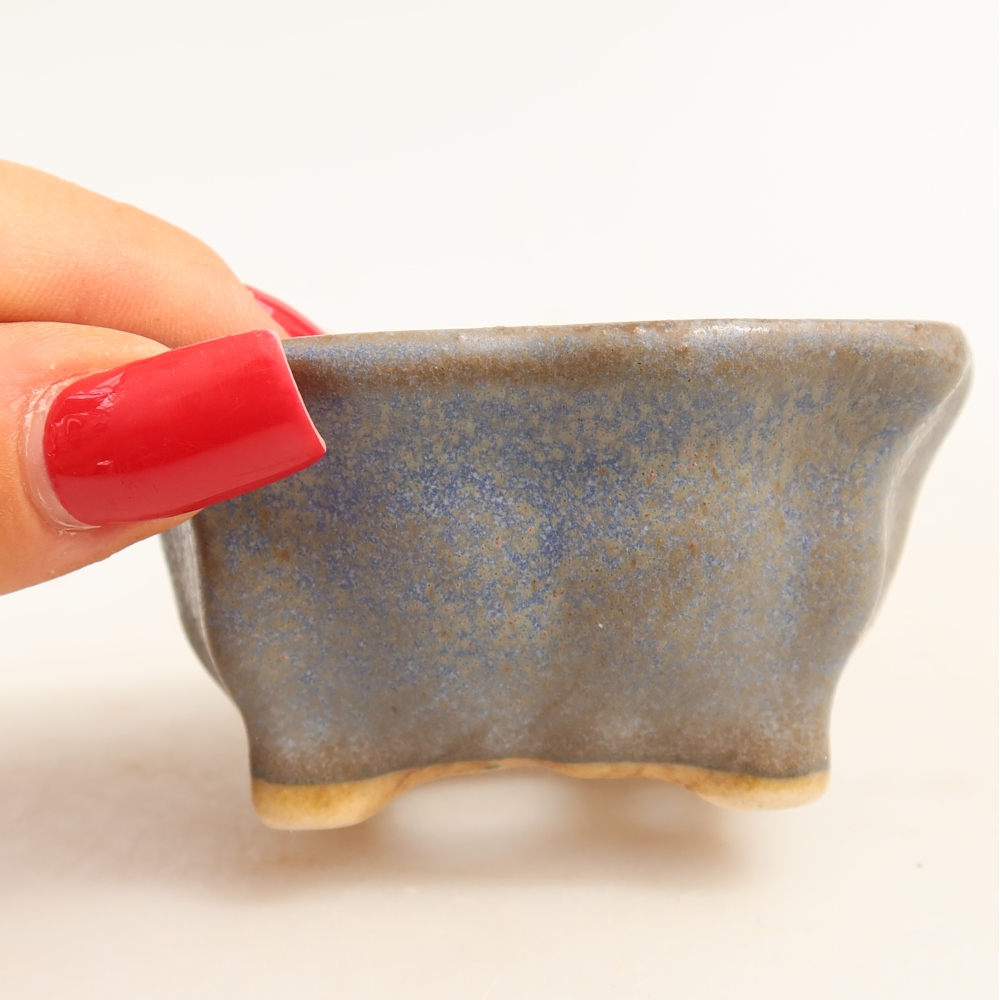 Keramická miska na bonsaje 7 x 7 x 3,5 cm, farba modrá