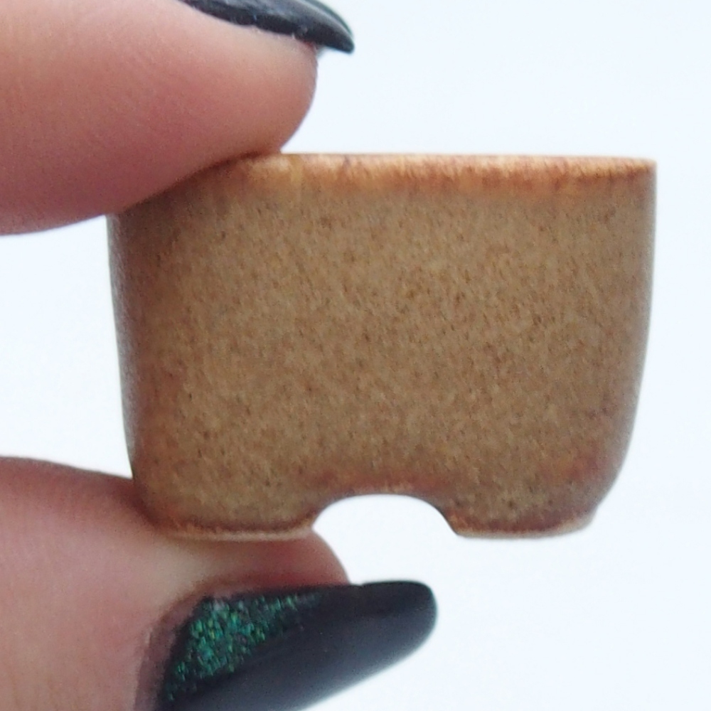 Mini bonsajová miska 2,5 x 2,5 x 1,5 cm, hnedá
