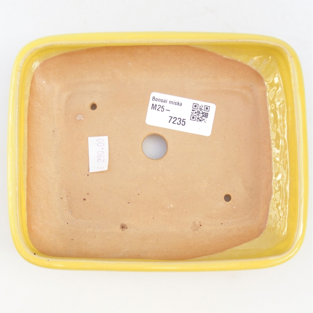Keramická bonsajová miska 16,5 x 13,5 x 3,5 cm, žltá