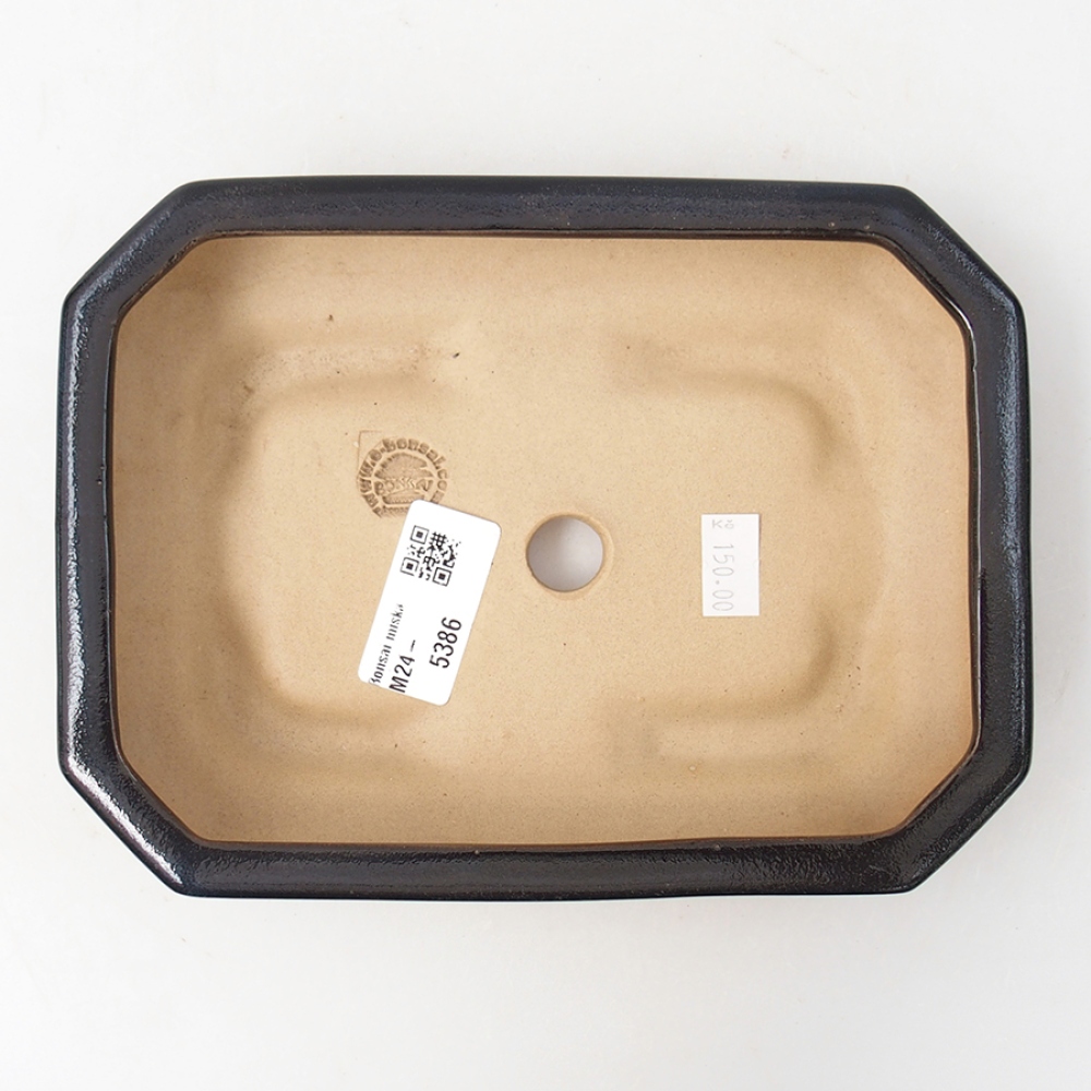 Keramická bonsai miska 19 x 13,5 x 4  cm, farba černá