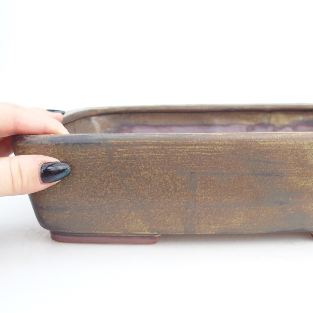 Keramická miska na bonsaje 26,5 x 20,5 x 7 cm, zelená