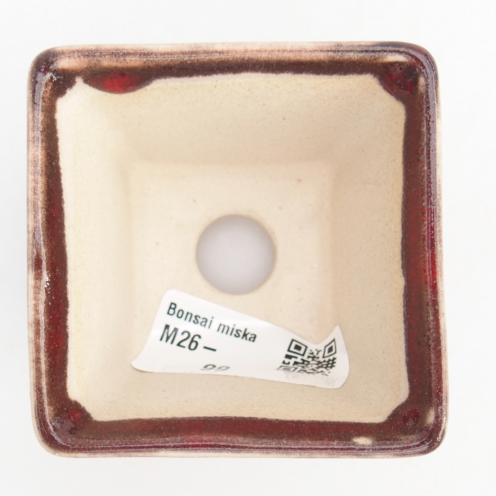 Mini bonsajová miska 6 x 6 x 5 cm, farba červená