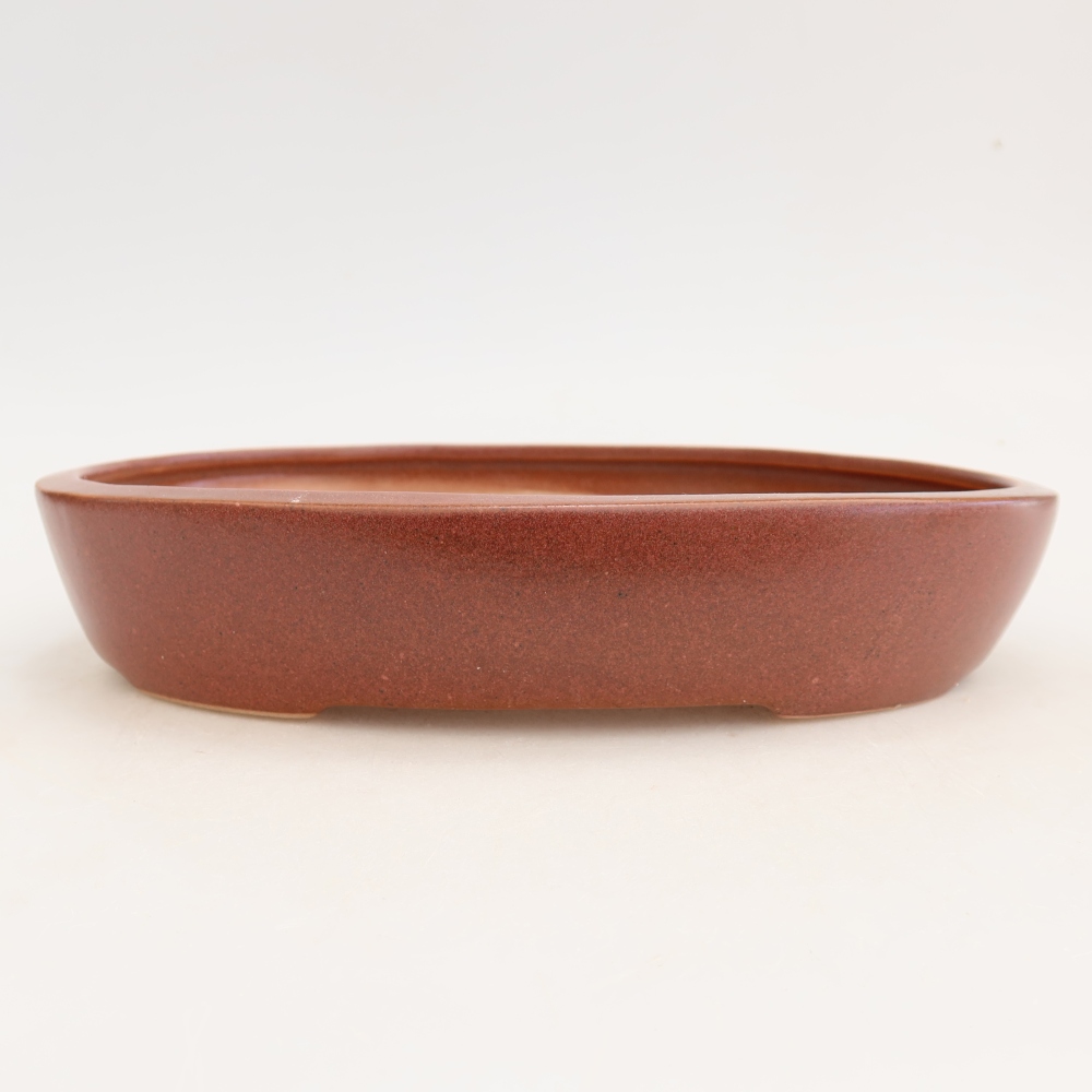 Keramická miska na bonsaje 22 x 17 x 4 cm, farba vínová
