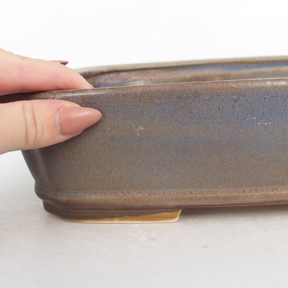 Keramická miska na bonsaje 25 x 21,5 x 6,5 cm, farba modrá