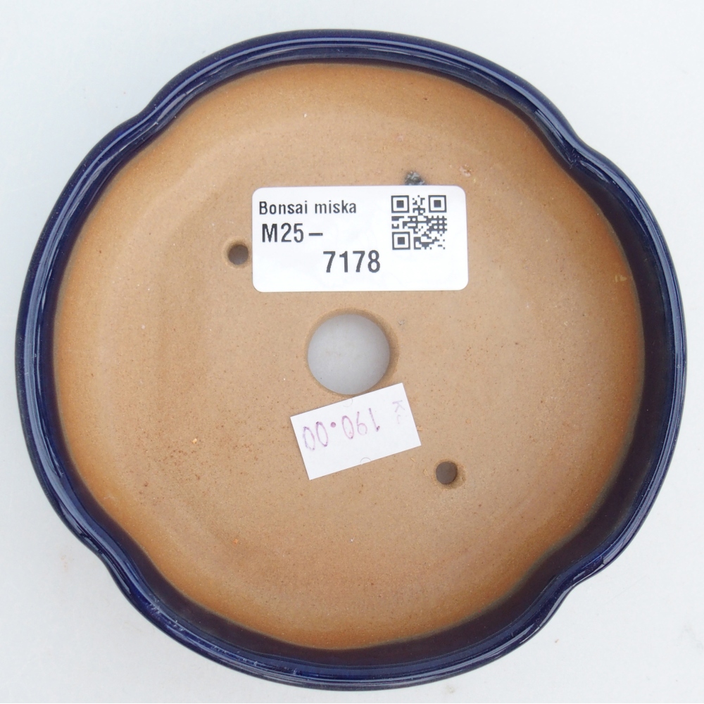 Keramická miska na bonsaje 11 x 11 x 3 cm, farba modrá