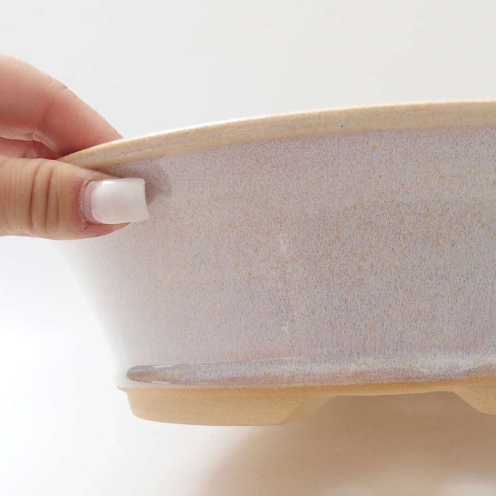 Keramická miska na bonsaje 26,5 x 26,5 x 7,5 cm, farba béžová
