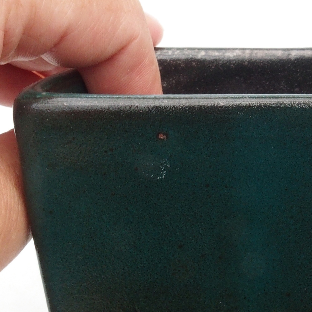 Keramická bonsai miska 9 x 9 x 12,5 cm, farba zelená