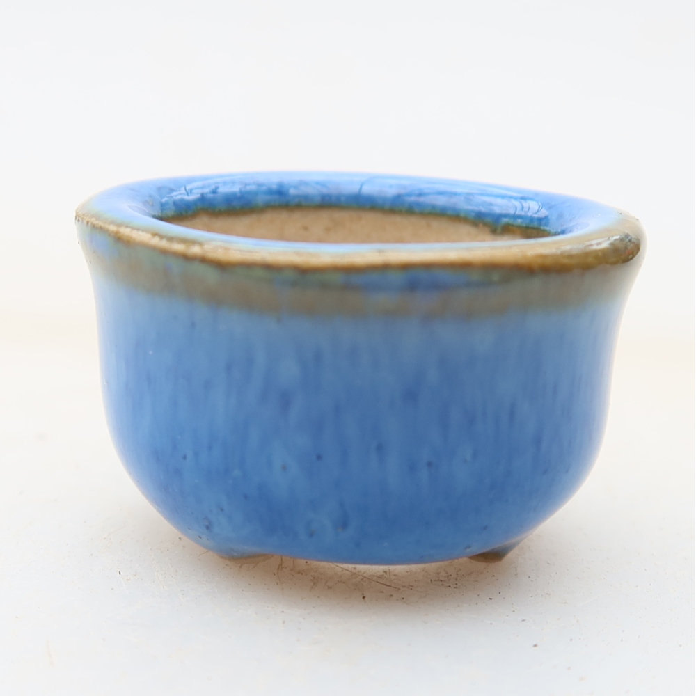 Keramická miska na bonsai 2,5 x 2,5 x 2 cm, farba modrá