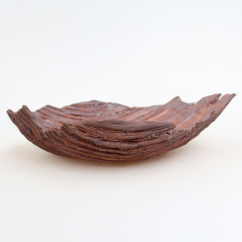Keramická škrupina  21 x 15 x 5,5 cm, farba hnedá