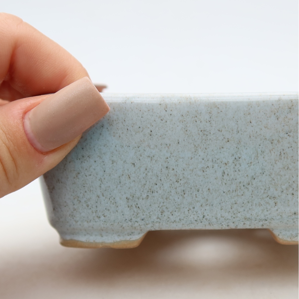 Keramická miska na bonsaje 10,5 x 8,5 x 4 cm, sivá