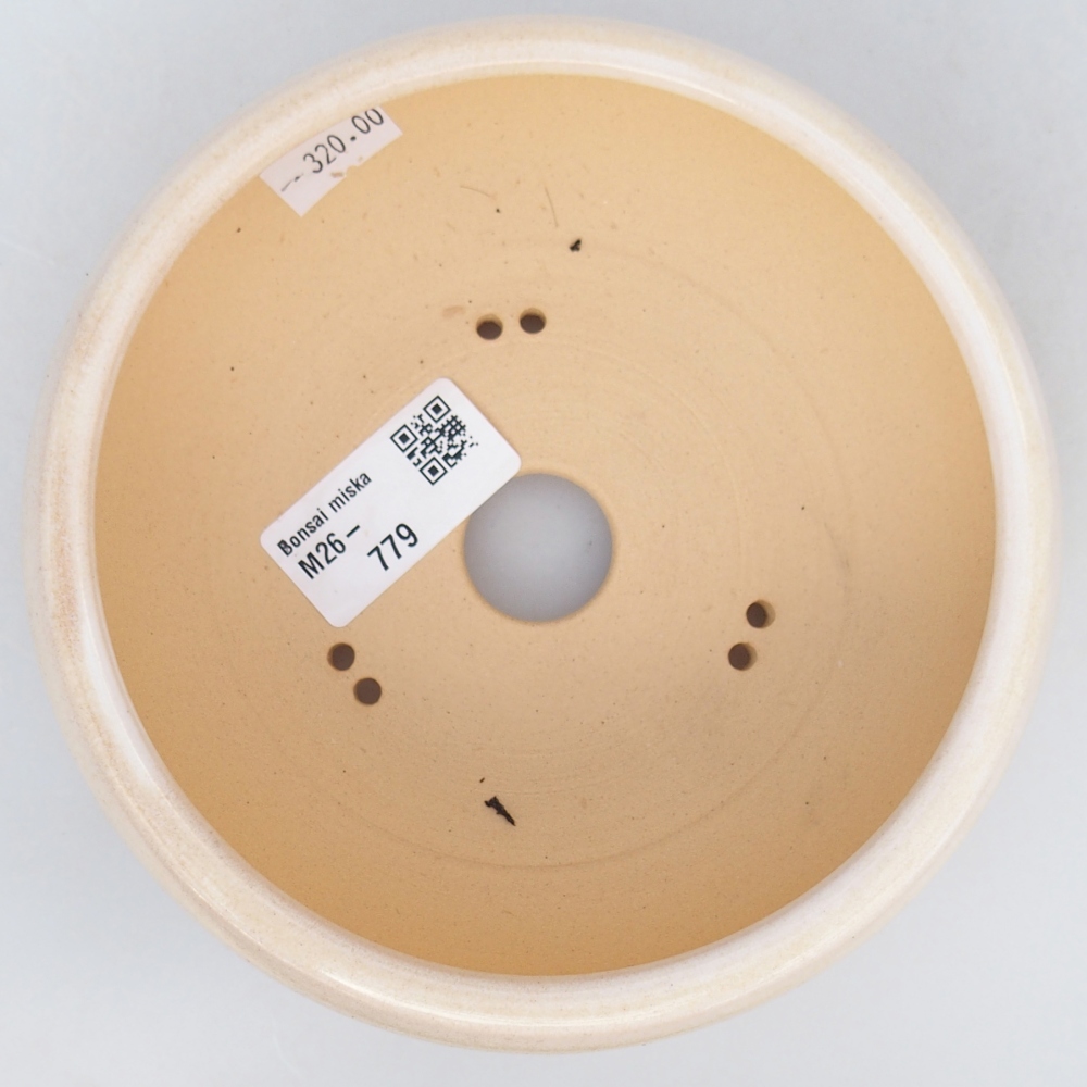 Keramická bonsajová miska 14,5 x 14,5 x 5,5 cm, farba béžová