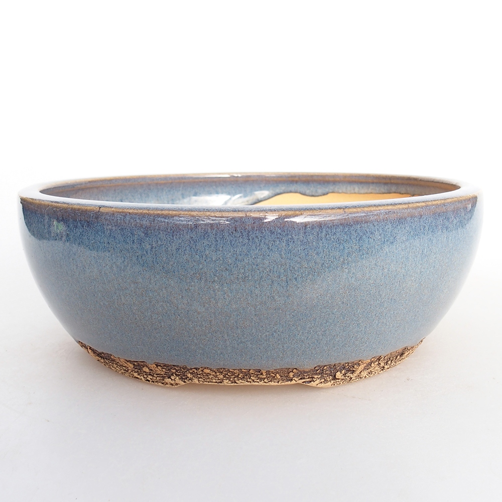 Keramická miska na bonsaje 17,5 x 17,5 x 6 cm, farba modrá