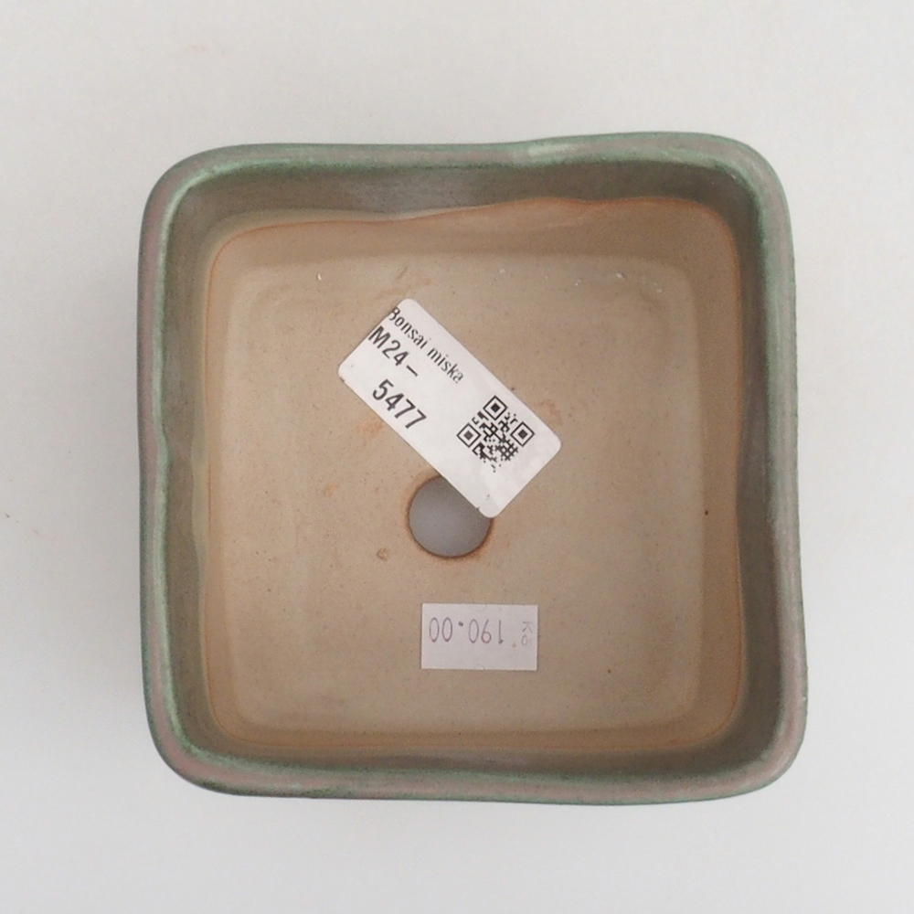 Keramická bonsai miska 10 x 10 x 8 cm, farba zelená
